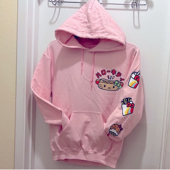 Hello Kitty Sanrio Japan pink hooded sweatshirt sweater small brand new NWT - Picture 2 of 6